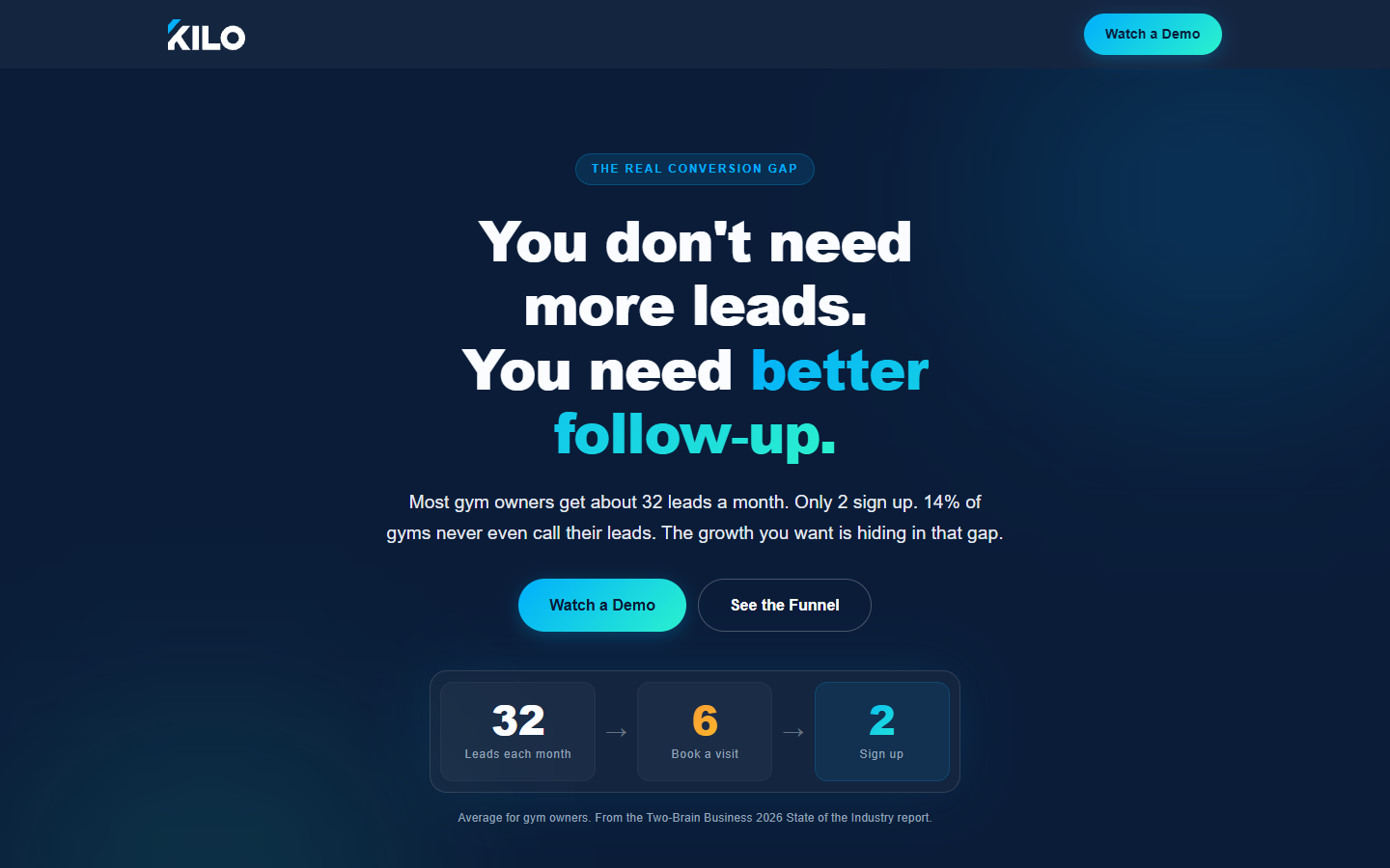 Follow-Up landing page hero